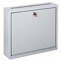Wall-Mountable Interoffice Mail Collection Box, 12w x 3d x 10h, Platinum
