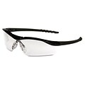 Crews® Dallas Wraparound Safety Glasses; Black Frame, Clear Lens