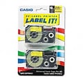 Casio® Tape Cassettes for KL Label Makers; Black on Yellow