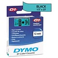 Dymo® D1 Series Label Tape; 1/2 x 23, Black on Green