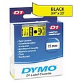 Dymo® D1 Series Label Tape; 3/4 x 23, Black on Yellow
