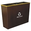Ex-Cell Metro Collection™ Recycling Receptacles; Triple Stream, Steel, 54 gal, Brown