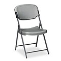 Rough n Ready Polyethylene Folding Chair with Steel Frame, Charcoal