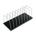 Wire Desktop Organizer, 8 Sections, Steel, 18-3/8 x 8-1/8 x 7-3/4, Black/Silver
