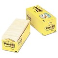 Post-It® Notes Value Packs; 3x3, Canary Yellow, 90 Sheets/Pad, 18 Pads/Pack