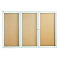 Enclosed Bulletin Board, Natural Cork/Fiberboard, 72x48, Aluminum Frame
