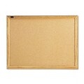 Cork Bulletin Board, Cork Over Fiberboard, 24 x 18, Natural Oak Frame