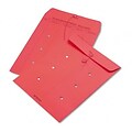 Colored Paper String & Button Interoffice Envelope, 10 x 13, Red, 100/Carton