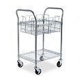 Safco® Heavy-Duty Wire Mail Cart, 600lb Cap; 18-3/4 x 26-3/4 x 38-1/2, Metallic Gray