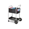 Scoot Mail Cart, 1-Shelf, 300lbs, 22-1/2 x 27-1/2 x 40-3/4, Black/Silver