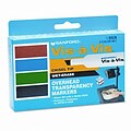 Expo® Vis-A-Vis® Wet Wipe Dry Erase Markers; Chisel Point, Assorted Colors, 4-Color Set