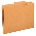 Kraft File Folders, 2/5 Cut Right of Center, 2-Ply Top Tab, Letter, BN, 100/Box