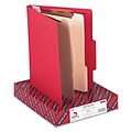 Smead® Top Tab Classification Folders; Letter Size, 2 Dividers, Red, 10/Box
