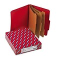 3 Expansion Folders w/2/5 Cut Tab, Letter, 8-Section, Bright Red, 10/box
