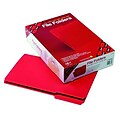 File Folders, 1/3 Cut, Reinforced Top tab, 11 Point, Legal, Red, 100/Box
