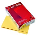 File Folders, 1/3 Cut, Reinforced Top Tab, 11 Point, Legal, Yellow, 100/Box