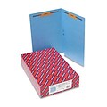 2 Capacity Fastener Folders, Straight Cut, End Tab, Legal, Blue, 50/Box