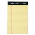 Tops® Docket® Legal Pads; 5x8, Jr. Legal Ruling, Canary, 50 Sheets/Pad