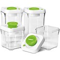 8 Pc. Fresh Edge Vacuum-Seal Food Storage Container Set - Green/White Lids