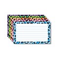 Border Index Cards 4 x 6 Lined, Multi-colored Leopard 75CT
