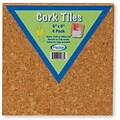 Flipside® Cork Tiles; 6 X 6, Set Of 4