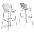 Baxton Studio Tolland Faux Leather Bar Stool; White, 2/Set