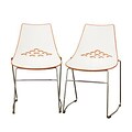 Baxton Studio Jupiter Molded Plastic Modern Dining Chair; White and Orange, 2/Set