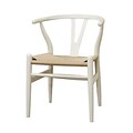 Baxton Studio Ivory Wood Wishbone Chair, White