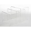 Baxton Studio Aville Acrylic Nesting Tables Display Stands, Clear