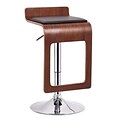 Baxton Studio Murl Faux Leather Bar Stool; Walnut/Black, 2/Set