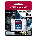 Transcend® Premium 8GB SDHC (Secure Digital High-Capacity) Card Class 10 (UHS-I) Flash Memory Card