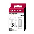 Transcend® 520 16GB USB 2.0 USB JetFlash Drive; Silver