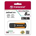 Transcend® 810 8GB USB 3.0 USB JetFlash Drive; Black/Orange