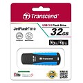 Transcend® 810 32GB USB 3.0 USB JetFlash Drive; Black/Blue