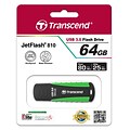 Transcend® 810 64GB USB 3.0 USB JetFlash Drive; Black/Green