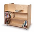 Whitney Brothers Two Sided Mobile Library Cart, Natural