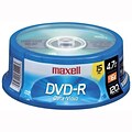 Maxell 4.7GB 16X Spindle DVD-R, 15/Pack
