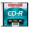 Maxell 700MB 48X CD-R; Slim Jewel Case, 1/Pack