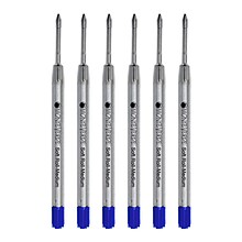 Monteverde Ballpoint Pen Refill, Medium Point, Blue Ink, 6 Pack (P133BU)