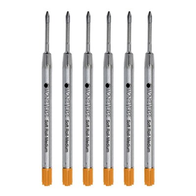 Monteverde® Medium Ballpoint Refill For Parker Ballpoint Pens, 6/Pack, Orange