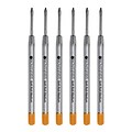 Monteverde® Medium Ballpoint Refill For Parker Ballpoint Pens, 6/Pack, Orange