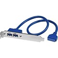 Startech 2 Port USB 3.0 A Female Slot Plate Adapter; Blue