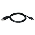 QVS® 10 USB 2.0 Type A Male to Mini B Male Sync and Charger Replacement Cable; Black