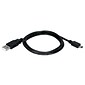 QVS® 15' Mini-B Sync and Charger High Speed Cable; Black
