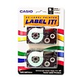 Casio® XR9WES 9 mm Black on White Label Printer Tape For CWL-300; 2/Roll, Roll