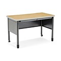 OFM Mesa Series Steel Training Table and Desk with Pencil Drawers, 27.75 x 47.25, Oak, (66120-OAK)