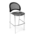 OFM Moon Series Plastic Cafe Height Chair, Black, 2/Pack