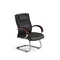 OFM Apex Series Wood Executive Guest Chair, Mahogany