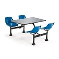 OFM 24 W x 48 L Stainless Steel Group/Cluster Table And Chair, Navy