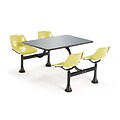 OFM 24 W x 48 L Stainless Steel Group/Cluster Table And Chair, Yellow